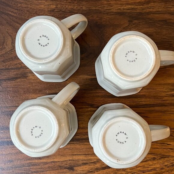 Amram's Korea Stoneware 4 Mugs Rosehip Berries Country Retro Farmstyle - Picture 8 of 10